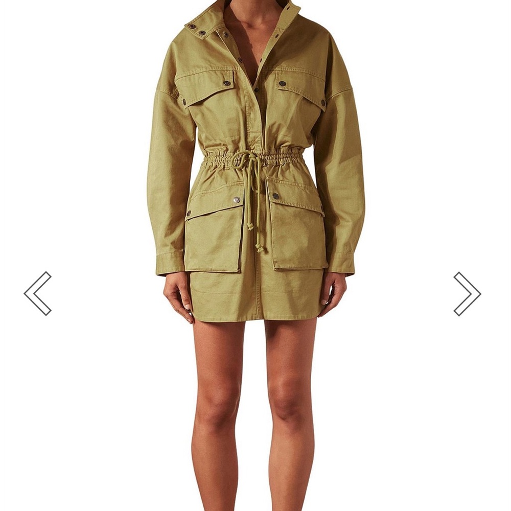 Shona Joy khaki cargo dress